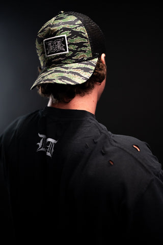 Trenches V.1 | 5 Panel Mesh Hat (Tiger Camo Black)